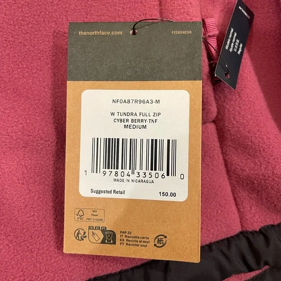 Women’s North Face Tundra Full Zip Cyber Berry Size Medium - Picture 5 of 6